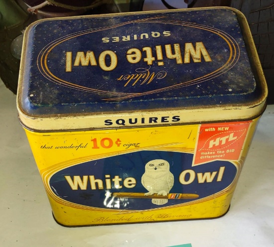 VINTAGE WHITE OWL TIN