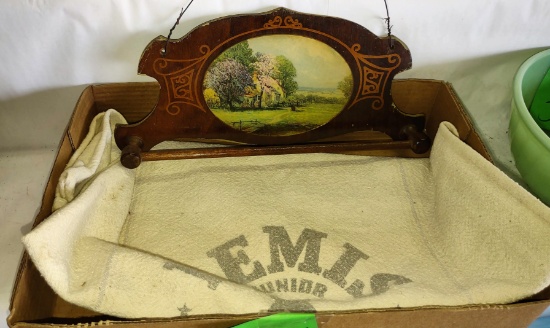 VINTAGE TOWEL RACK & BAG - PICK UP ONLY