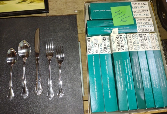 NEVER OPENED ONEIDA STAINLESS FLATWARE (60+ PCS)
