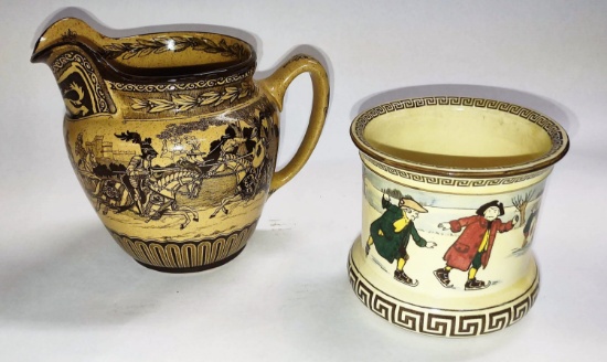 ROYAL DOULTON ITEMS with POTTERY JUG