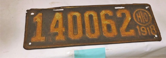 1918 LICENSE PLATE