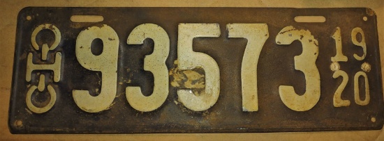 1920 LICENSE PLATE