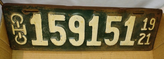 1921 LICENSE PLATE