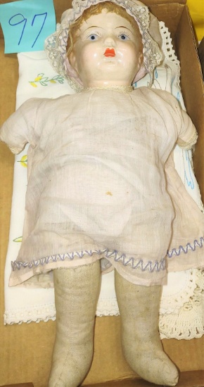VINTAGE COMPOSITION HEAD DOLL (No arms) - PICK UP ONLY