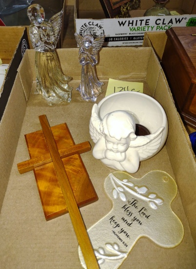 GLASS ANGEL FIGURINES, ETC. - PICK UP ONLY