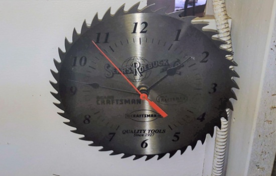VINTAGE SEARS ROEBUCK SAW BLADE CLOCK