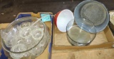 VINTAGE PUNCH BOWL, PYREX & ENAMEL BOWLS, ETC. - PICK UP ONLY
