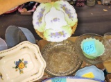 ANTIQUE BOWLS, GLASS TRAYS, ETC. - PICK UP ONLY