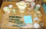VINTAGE CREAMERS, GLASS TRAY, ETC. - PICK UP ONLY