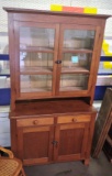1800's PRIMITIVE FLAT-BACK CUPBOARD - PICK UP ONLY