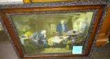 ANTIQUE FRAME with MORRIS & BENDIEN COLOR LITHO - PICK UP ONLY