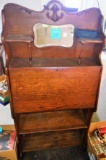 ANTIQUE FALL FRONT DESK with MIRROR (Missing Supports) - PICK UP ONLY