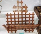 VINTAGE FOLK ART WOODEN WALL RACK - PICK UP ONLY