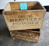 VINTAGE WOODEN DOVE-TAILED HERCULES HIGH EXPLOSIVE POWDER CRATES - PICK UP ONLY