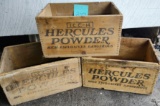 VINTAGE WOODEN DOVE-TAILED HERCULES HIGH EXPLOSIVE POWDER CRATES - PICK UP ONLY