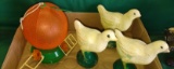 VINTAGE ORIOLE FEEDER & CONCRETE CHICKS - PICK UP ONLY
