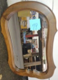 WALNUT FRAMED MIRROR - PICK UP ONLY