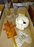 GLASS ANGEL FIGURINES, ETC. - PICK UP ONLY