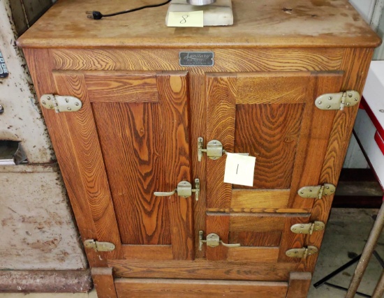 ANTIQUE OAK "SANITARY" ICE BOX - PICK UP ONLY