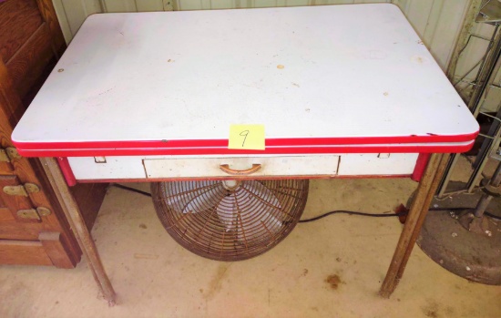 VINTAGE ENAMEL TOP TABLE - PICK UP ONLY