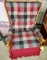 VINTAGE PLAID ROCKING CHAIR - PICK UP ONLY