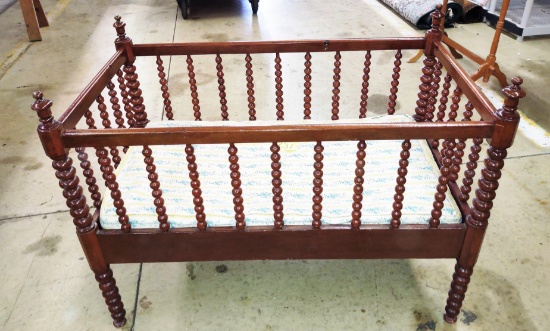 ANTIQUE SPOOL BABY BED - PICK UP ONLY