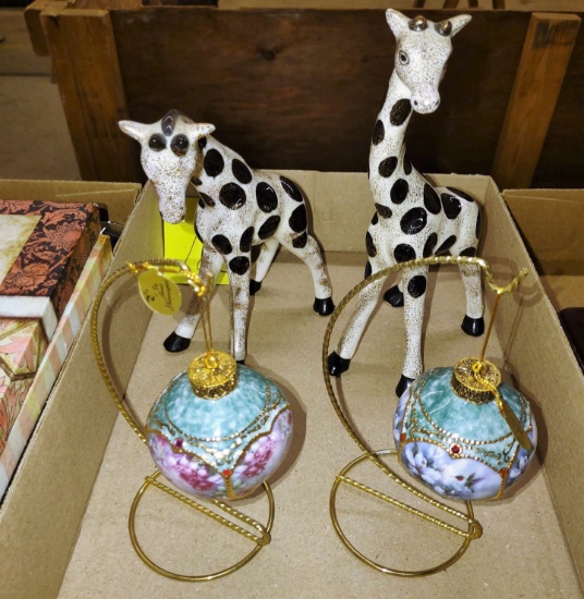 ORNAMENTS with HUMMINGBIRDS & GIRAFFES -  PICK UP ONLY