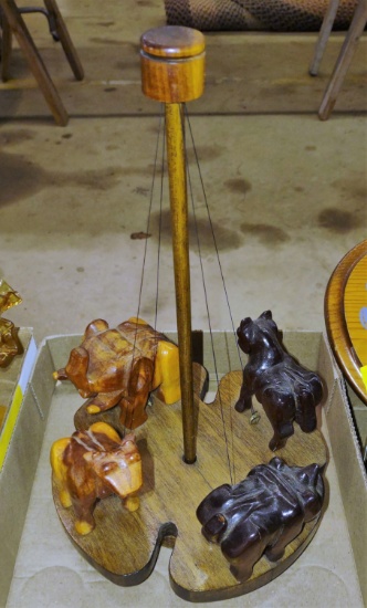 WOODEN CAROUSEL with ANIMALS - PICK UP ONLY
