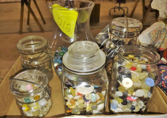 VINTAGE BUTTONS & JARS - PICK UP ONLY