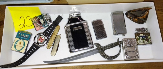 VINTAGE LIGHTERS, KNIVES, ETC.