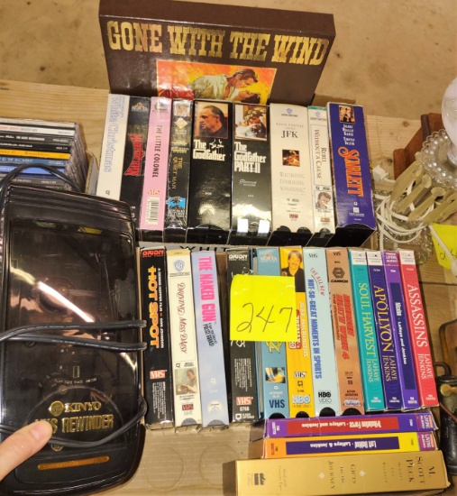 VHS TAPES & REWINDER - PICK UP ONLY