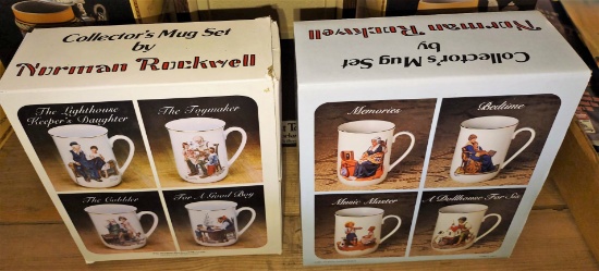 NORMAN ROCKWELL MUGS NIB -  PICK UP ONLY