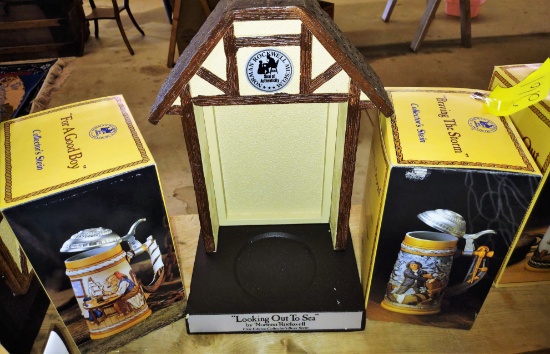 NORMAN ROCKWELL STEINS & DISPLAY - PICK UP ONLY