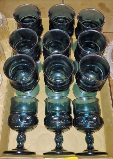 VINTAGE KING'S CROWN FOOTED GLASSES -  PICK UP ONLY
