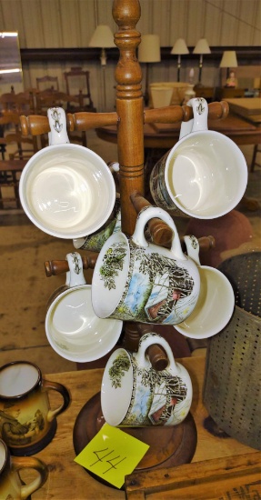 VINTAGE JOHNSON BROTHERS MUGS on RACK -  PICK UP ONLY