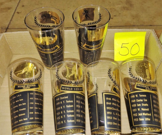 VINTAGE SPORTS GLASS SET