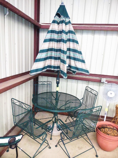 PATIO TABLE & CHAIRS with UMBRELLA - PICK UP ONLY