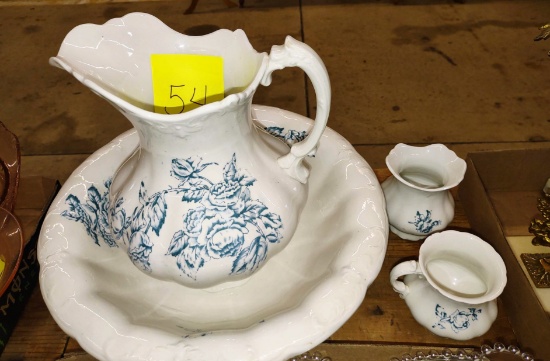 IRONSTONE "ROSALIND" PITCHER & BOWL, ETC. - PICK UP ONLY