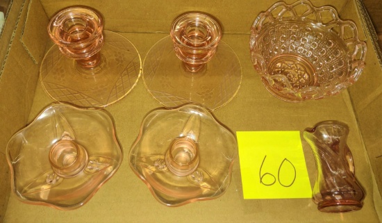 PINK DEPRESSION GLASSWARE - PICK UP ONLY