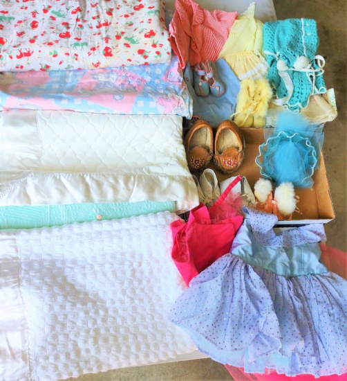 VINTAGE BABY BLANKETS, CLOTHING, ETC. - PICK UP ONLY
