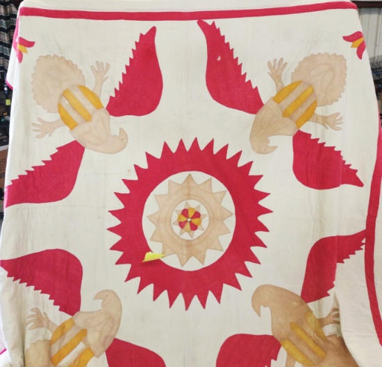 VINTAGE QUILT with EAGLE - PICK UP ONLY