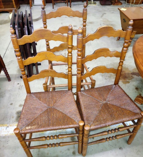 3 LADDERBACK CHAIRS (A bit shorter than set of 6 - missing 1 seat) - PICK UP ONLY