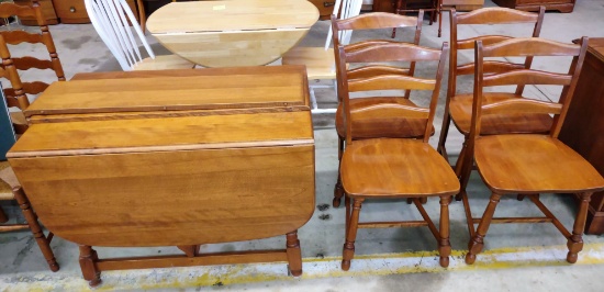 MAPLE DROP-LEAF TABLE with 4 CHAIRS - PICK UP ONLY