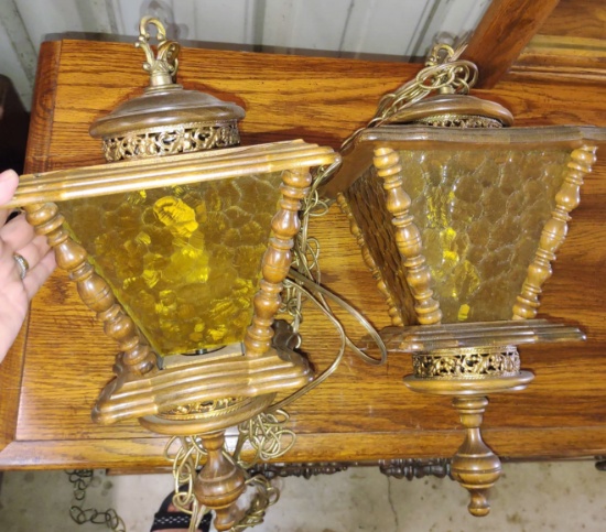 VINTAGE 1970'S HANGING LIGHTS - PICK UP ONLY