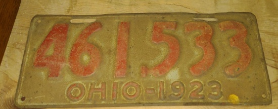 1923 LICENSE PLATE