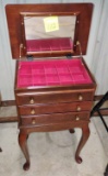 QUEEN ANNE STYLE JEWELRY BOX ON LEGS - PICK UP ONLY