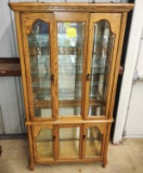 LOVELY OAK CURIO CABINET (Lights up) - PICK UP ONLY