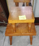 2 VINTAGE MAPLE STEP STOOLS - PICK UP ONLY