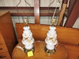 PAIR OF VINTAGE HAND PAINTED LAMP BASES - PICK UP ONLY