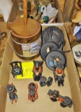 MINIATURE CAST IRON ITEMS, ETC.
